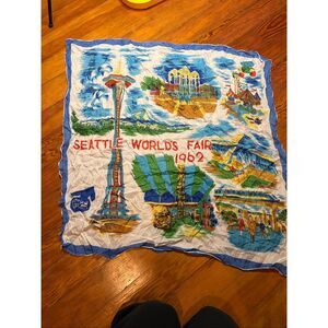 1962 Vintage Seattle World Fair Souvenir Scarf
